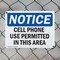 Signmission Cell Phone Use Permitted In This Area, 10 in W x Rectangle, Plastic OS-2PACK-NS-P-710-L-15322 - alternate 3